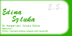 edina szluka business card